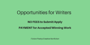 plain label announcing "Opportunities for Writers"