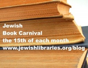 stack of books and text announcing "Jewish Book Carnival, the 15th of each month, www.jewishlibraries.org/blog")