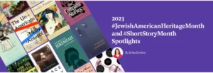banner from a Bookshop list featuring titles for the convergence of Jewish American Heritage Month and Short Story Month